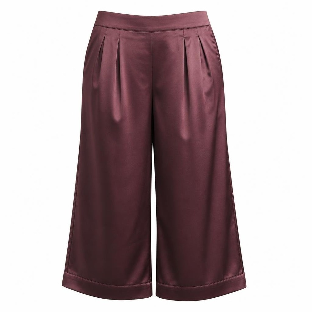 Torrid 3 Wide Leg Satin Pants Womens 3X 22-24 Purple High Rise Pleated Palazzo